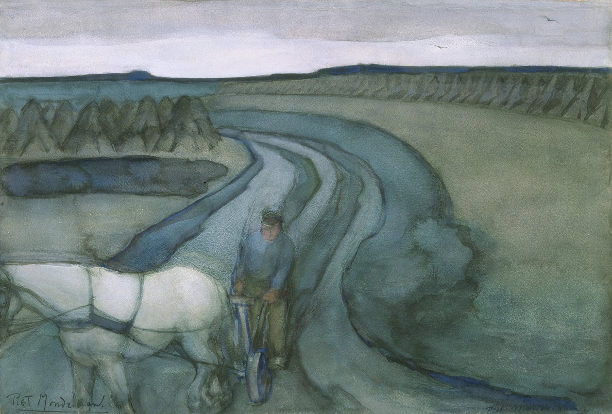 At Work: in the Fields, cca 1899 (wc s kvašem na papíře) od Piet Mondrian