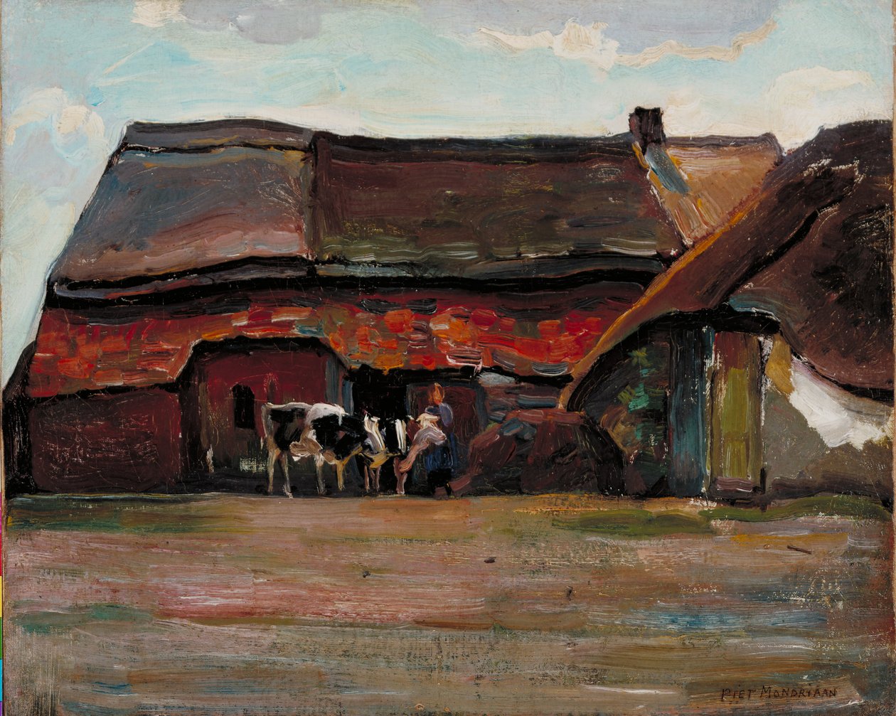 Brabantský statek, 1904 (olej na plátně nalepeném na plátně) od Piet Mondrian