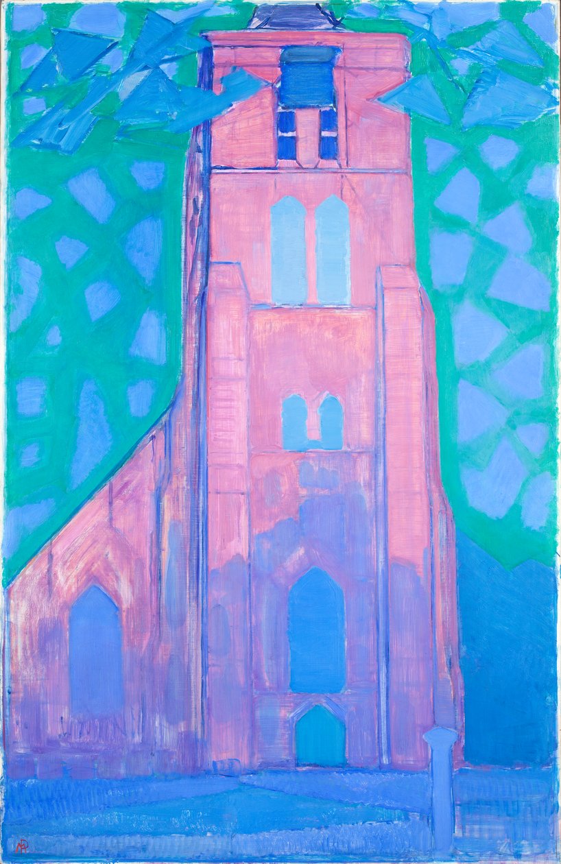 Kostelní věž v Domburgu, 1911 od Piet Mondrian