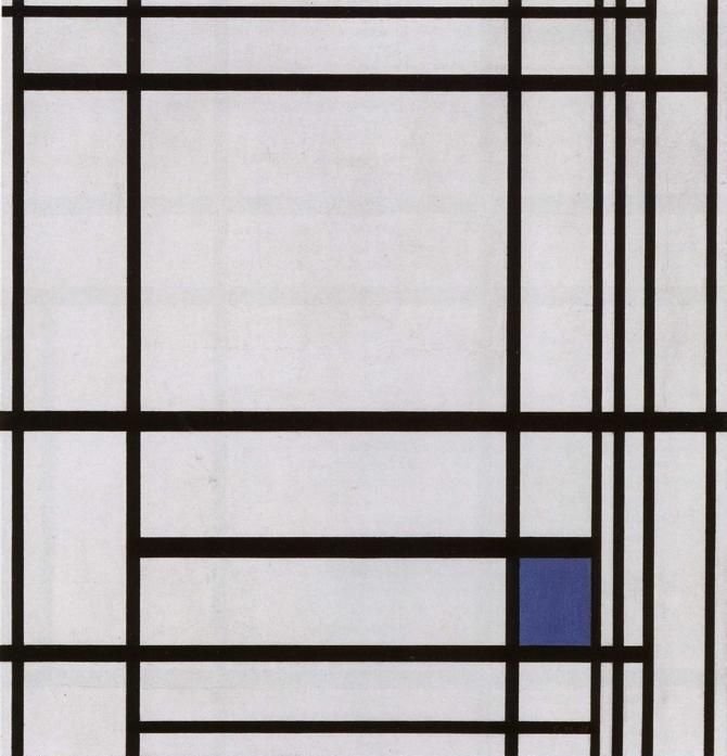 Složení s modrou od Piet Mondrian