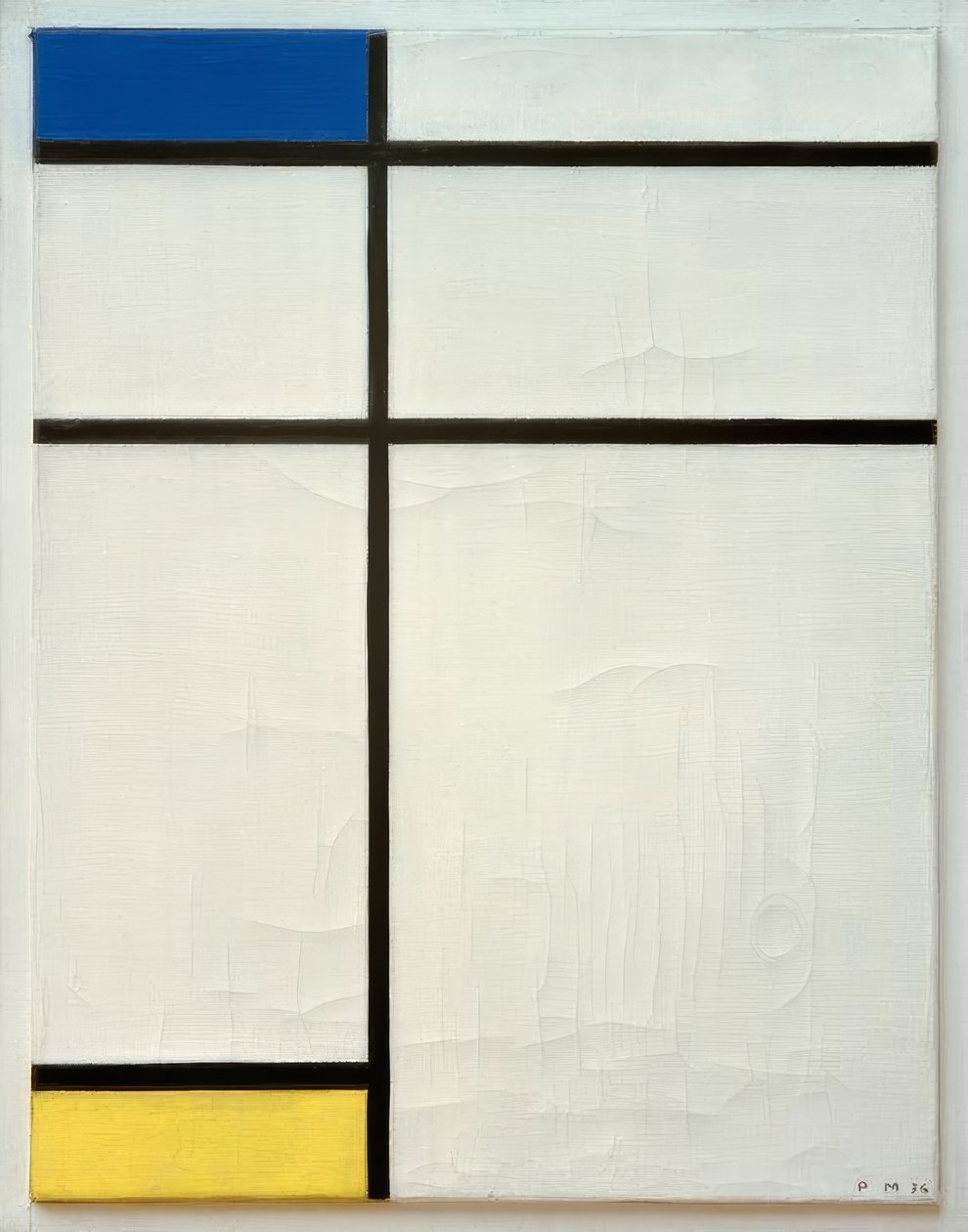 Složení (B) v modré, žluté a bílé od Piet Mondrian