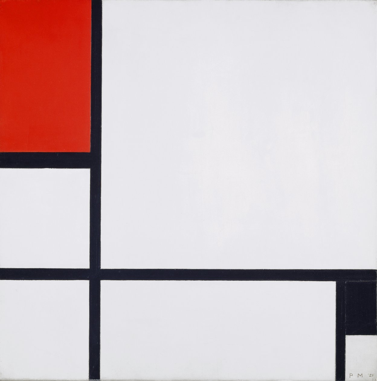Skladba č. I, s červenou a černou, 1929 od Piet Mondrian