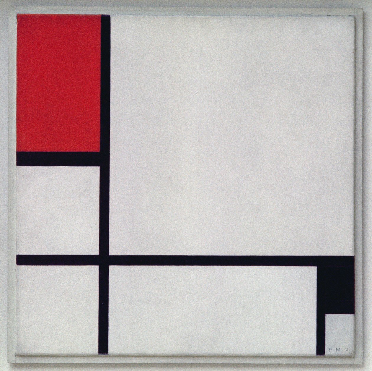 Skladba č.1, s červenou a černou, 1929 od Piet Mondrian