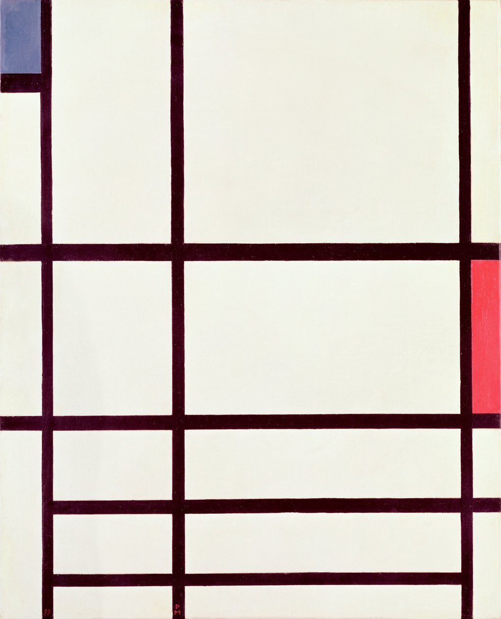 Kompozice v červené, modré a bílé: II, 1937 od Piet Mondrian