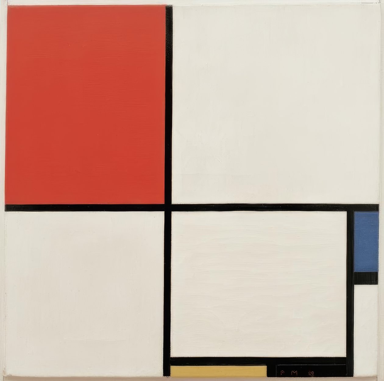 Složení č. III; Složení s červenou, modrou, žlutou a sh od Piet Mondrian
