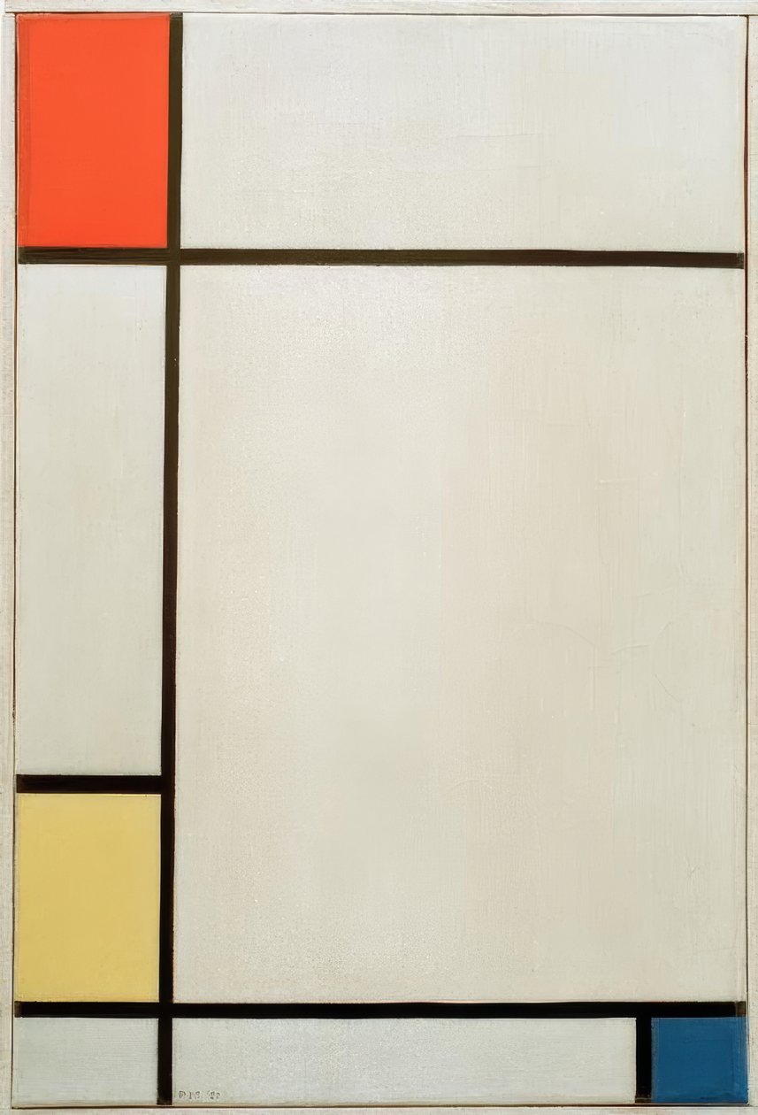 Složení č. III; Složení s červenou, žlutou a modrou od Piet Mondrian