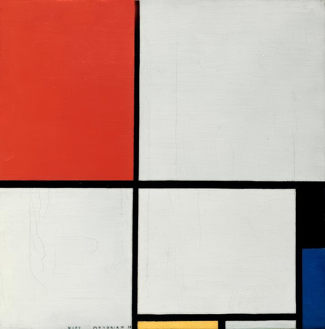 Složení v červené, žluté a modré barvě od Piet Mondrian