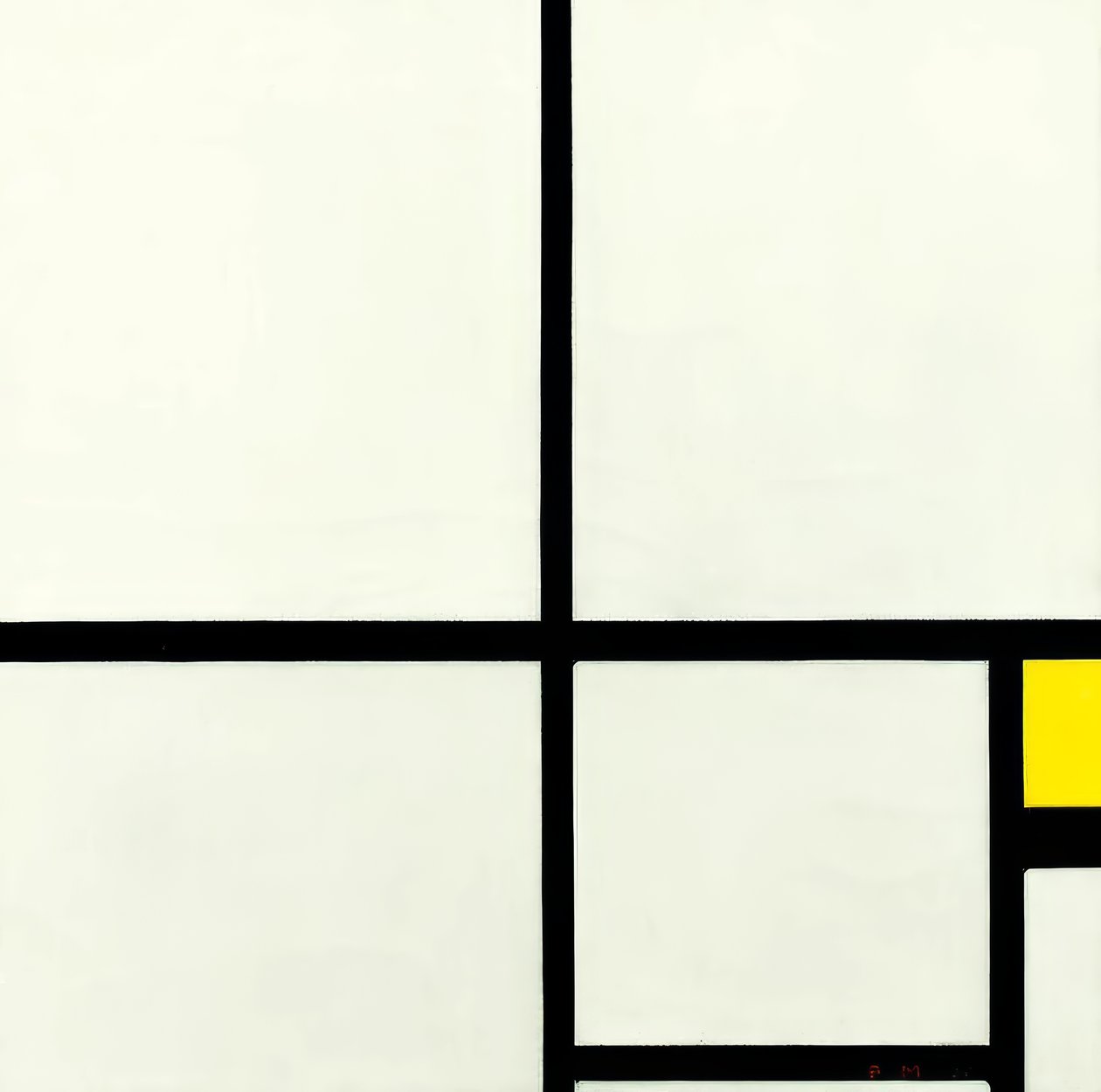 Složení se žlutou od Piet Mondrian