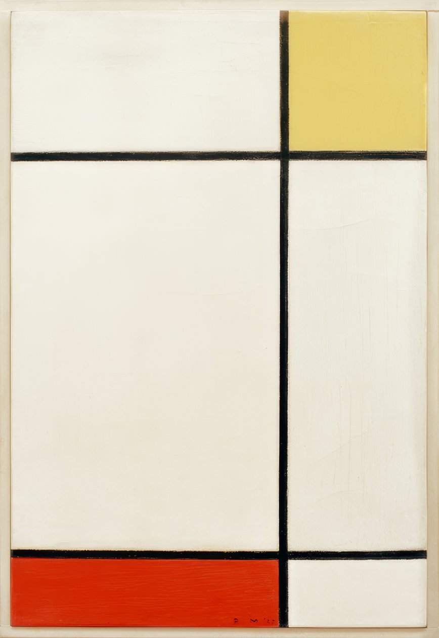 Složení se žlutou a červenou od Piet Mondrian