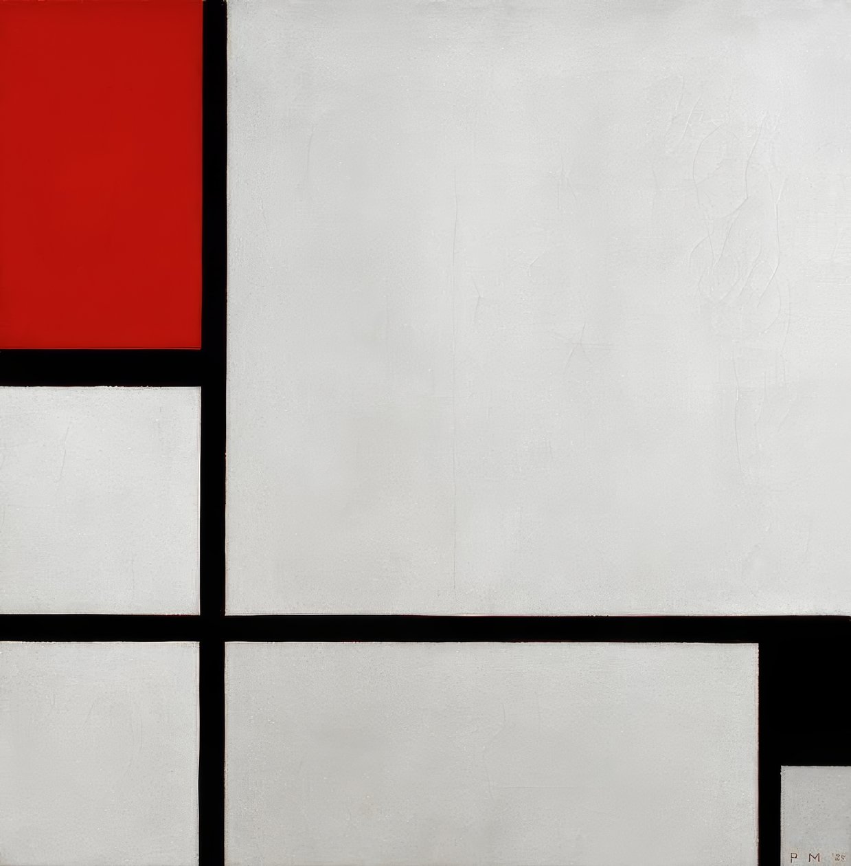 Složení s červenou a černou (složení č.1) od Piet Mondrian