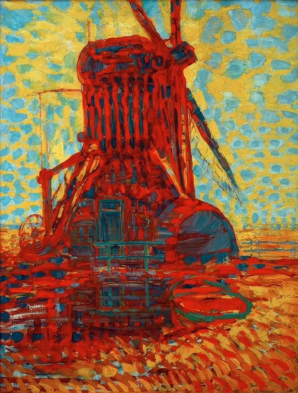 Mlýn na slunci od Piet Mondrian