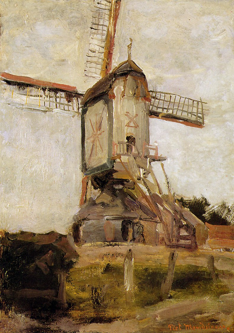 Post Mill ve společnosti Heeswijk od Piet Mondrian