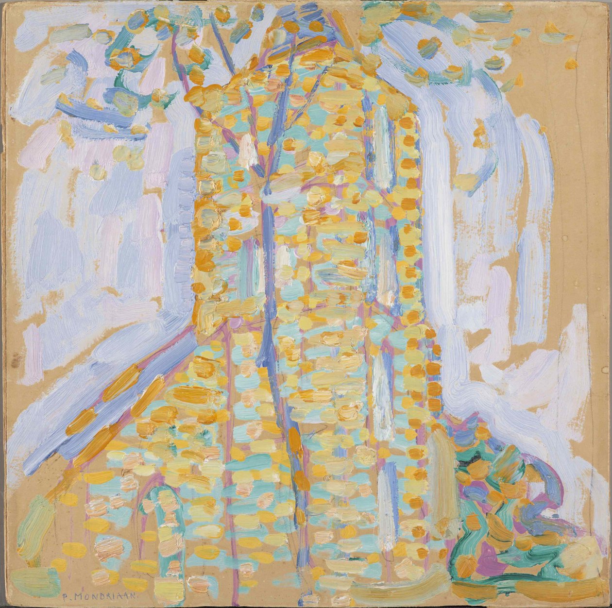 Kostel v Domburgu se stromem, 1909. od Piet Mondrian