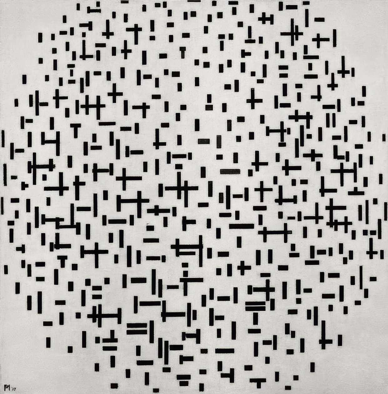 Kompozice v řadě (Linienkomposition) od Piet Mondrian