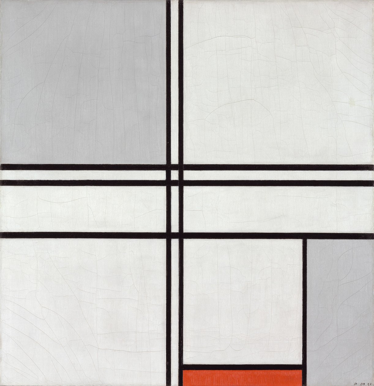 Složení (č. 1) Šedo-červená od Piet Mondrian