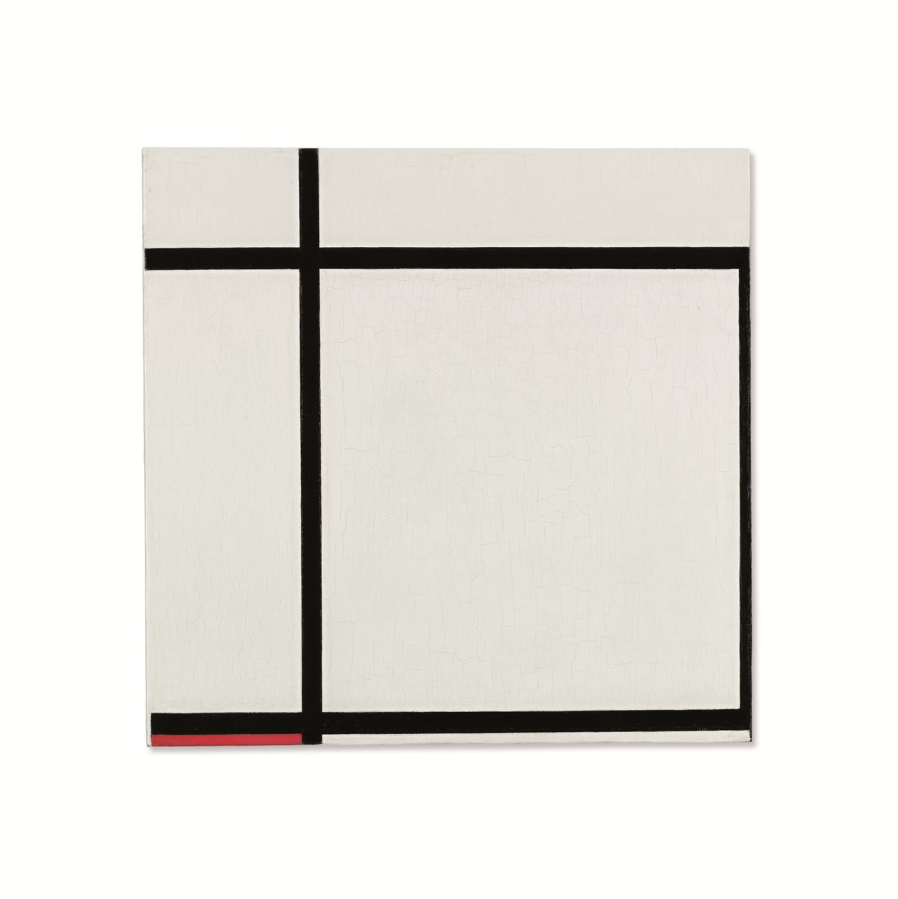 Složení II, s červenou barvou od Piet Mondrian
