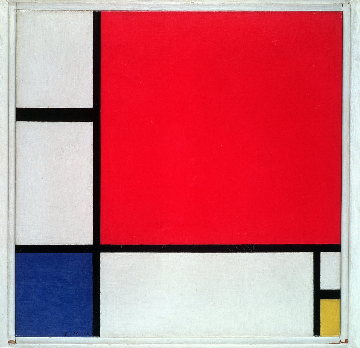 Složení č. II, v červené, modré a žluté barvě od Piet Mondrian