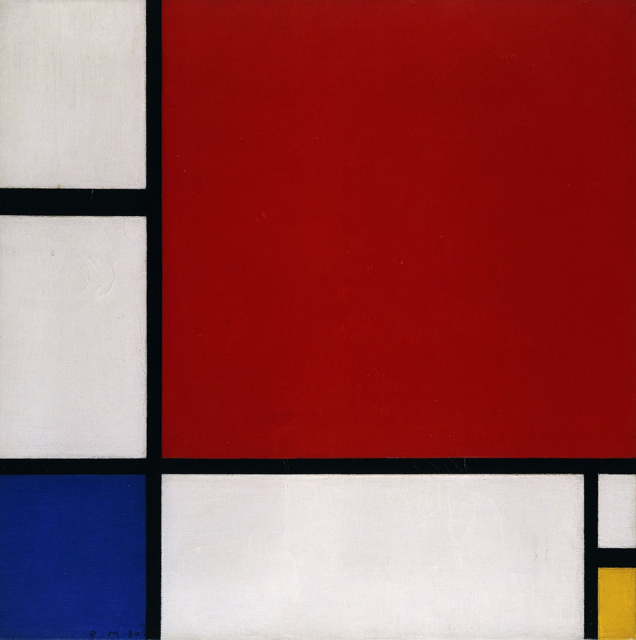 Složení s červenou, modrou a žlutou od Piet Mondrian