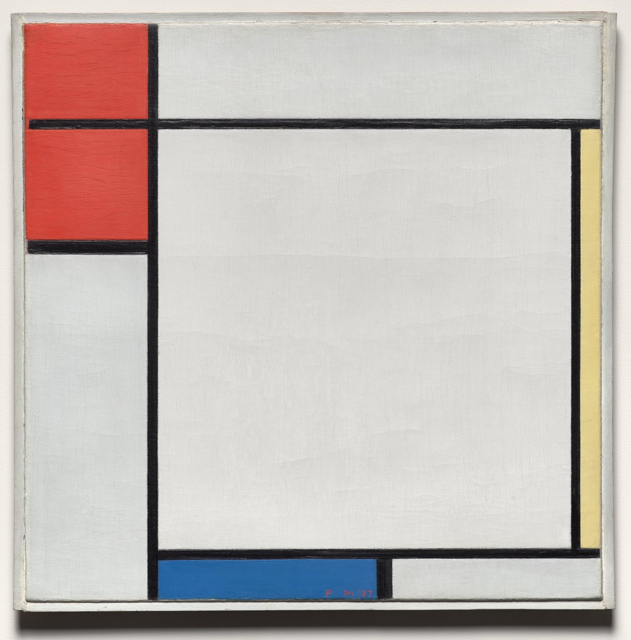 Složení s červenou, žlutou a modrou od Piet Mondrian