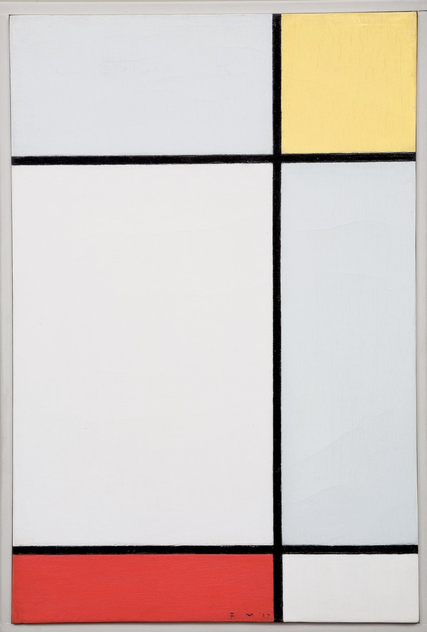 Složení se žlutou a červenou od Piet Mondrian