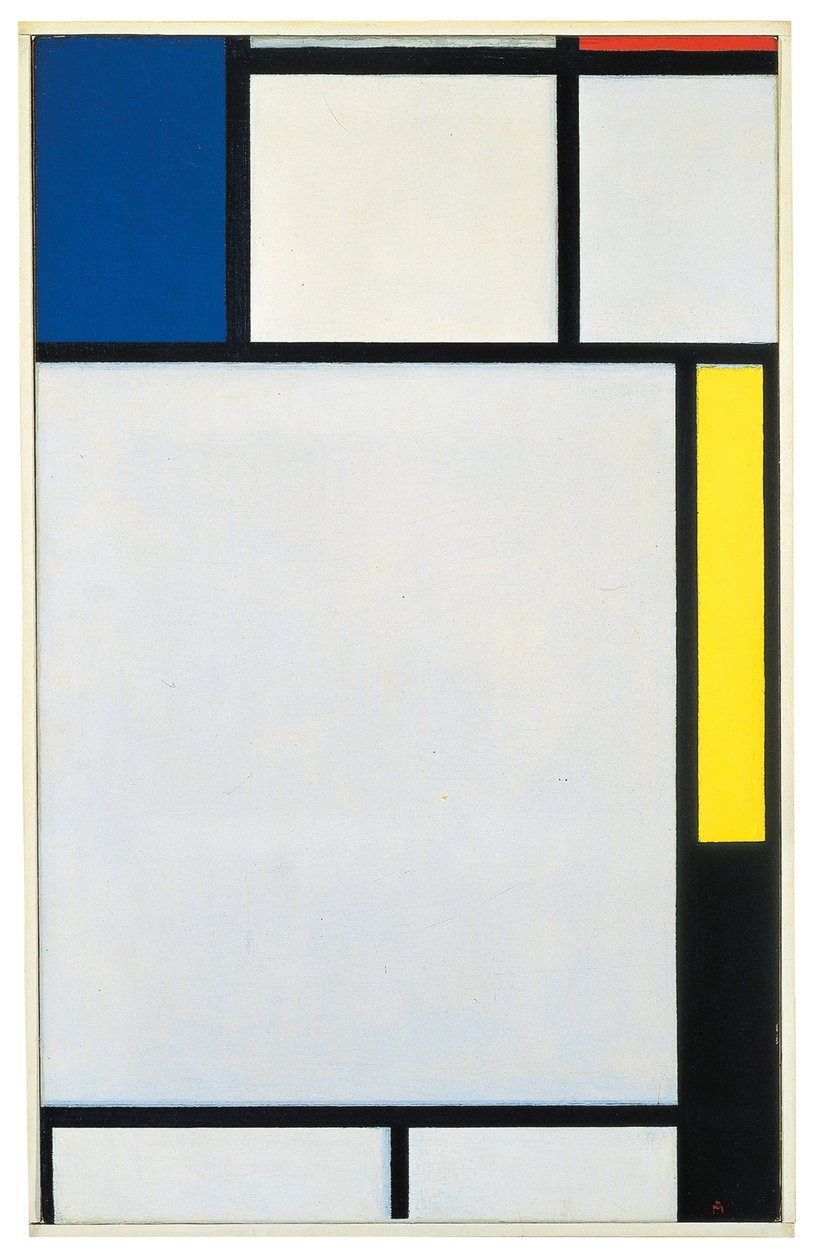Složení s modrou, červenou, žlutou a černou od Piet Mondrian
