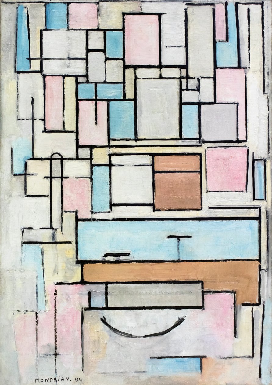 Kompozice s barevnými rovinami: Fasáda od Piet Mondrian