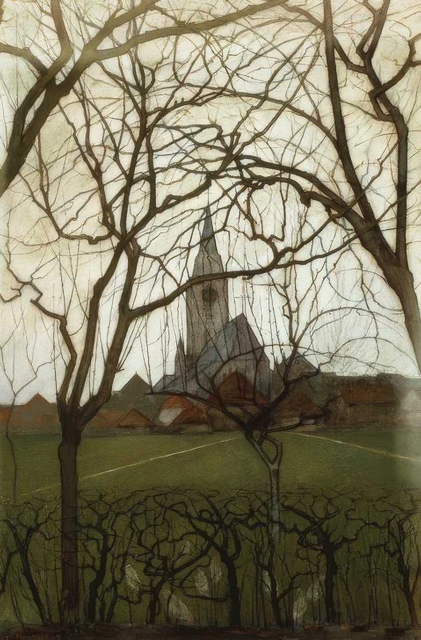Vesnický kostel (Dorfkirche); Jakubův kostel, Winterswijk od Piet Mondrian