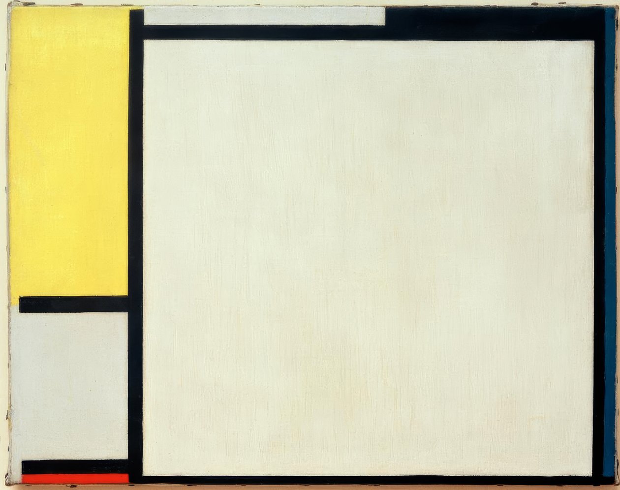 Složení se žlutou, černou, modrou, červenou a šedou od Piet Mondrian