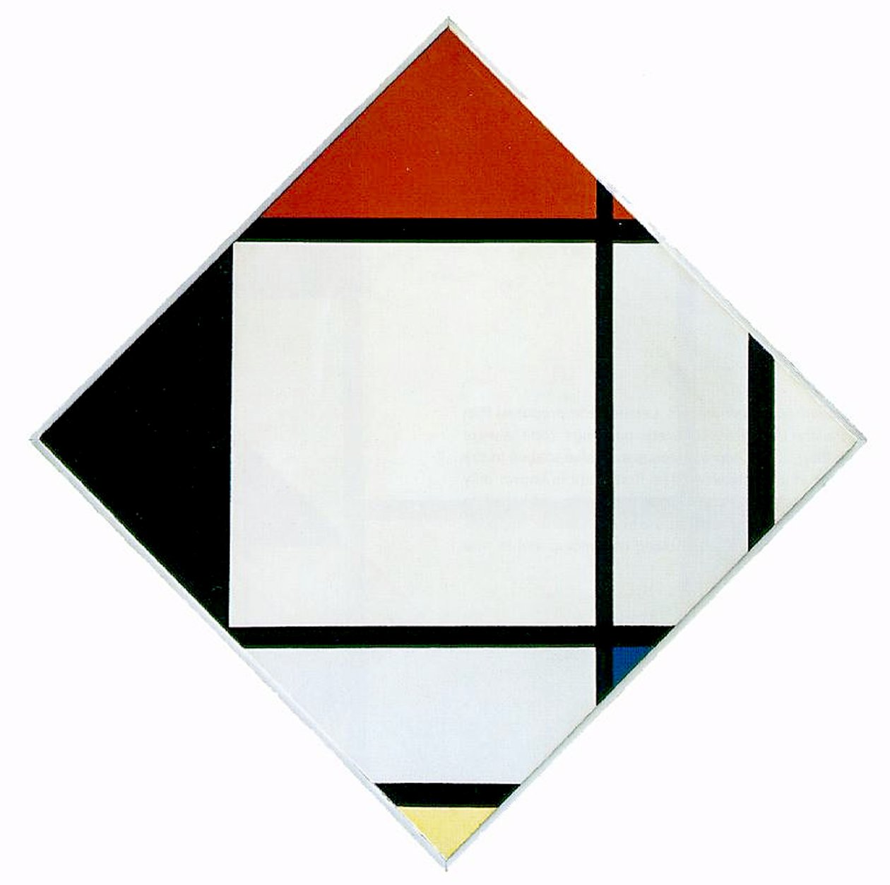 Červená, černá, modrá a žlutá kompozice ve tvaru kosočtverce, 1925 od Piet Mondrian