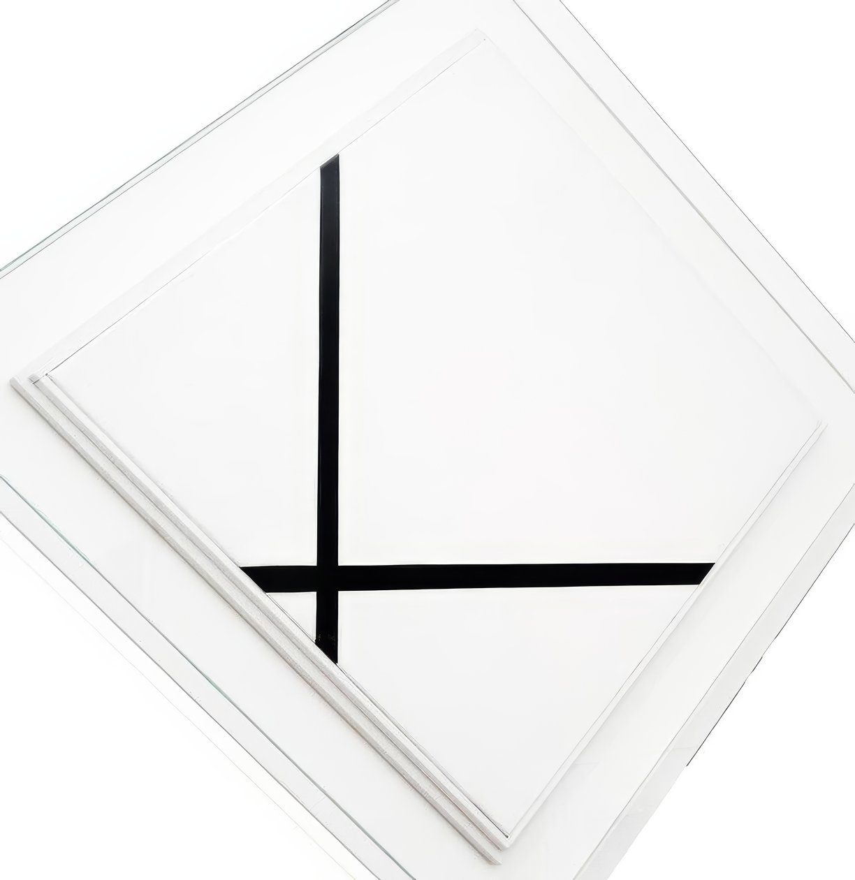 Kompozice pastilky se dvěma liniemi (olej na plátně) od Piet Mondrian