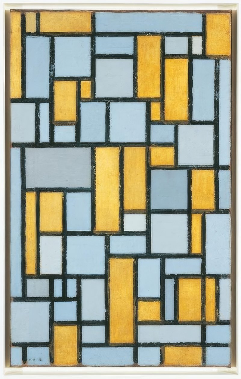 Piet Mondrian (1872-1944), Kompozice v šedé a okrové, 1918 od Piet Mondrian