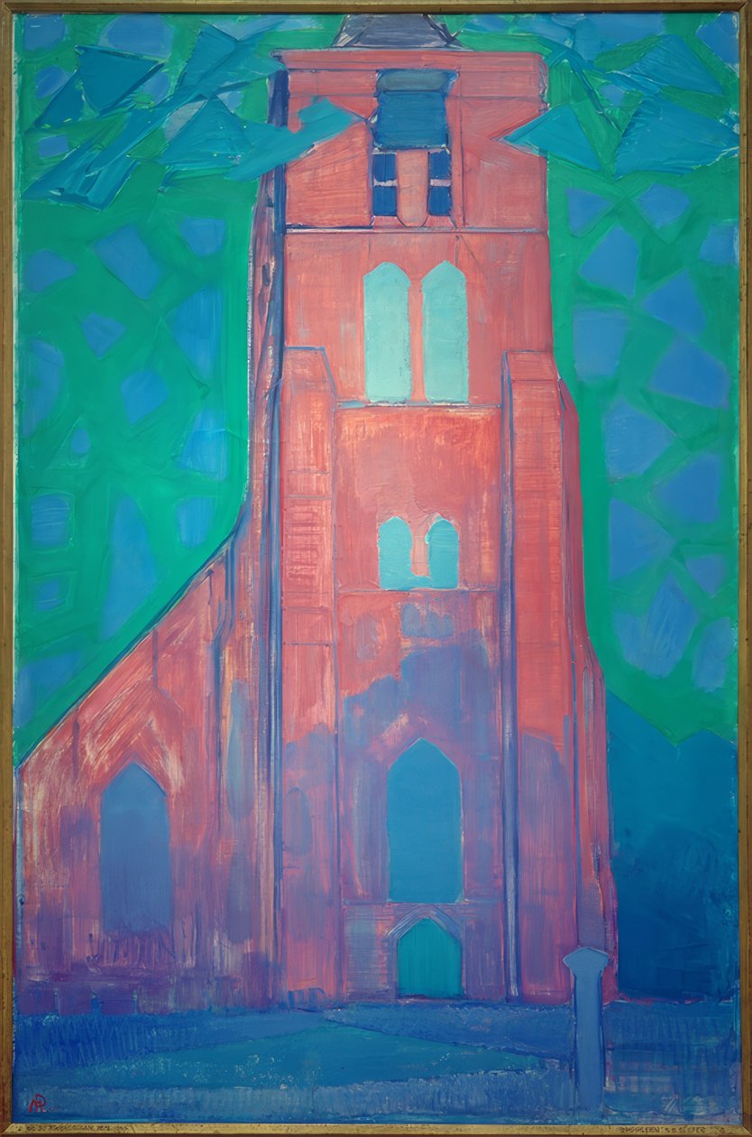Zeelandská kostelní věž (kostelní věž do Domburgu) od Piet Mondrian