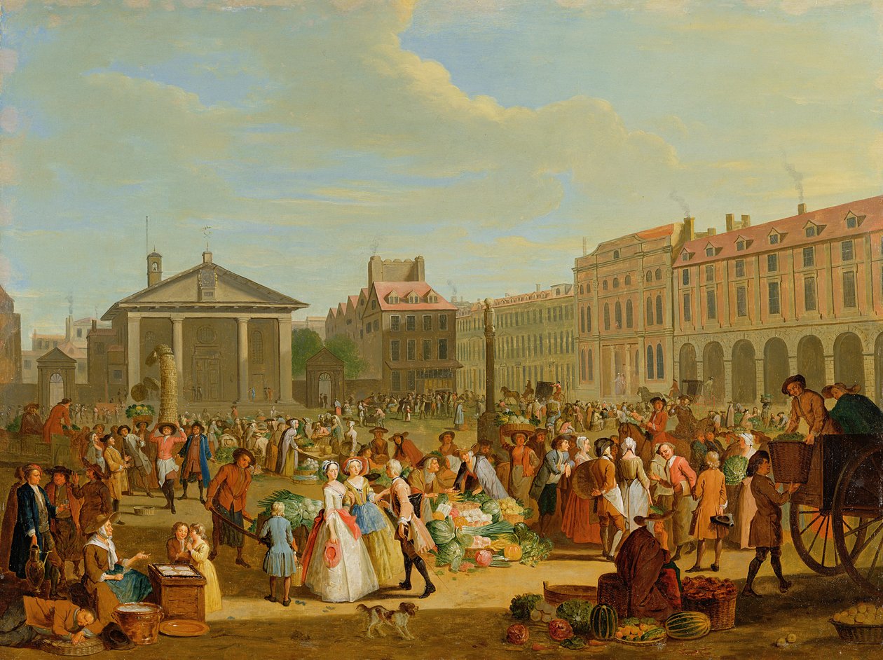 Covent Garden, cca 1726 (olej na mědi) od Pieter Angillis