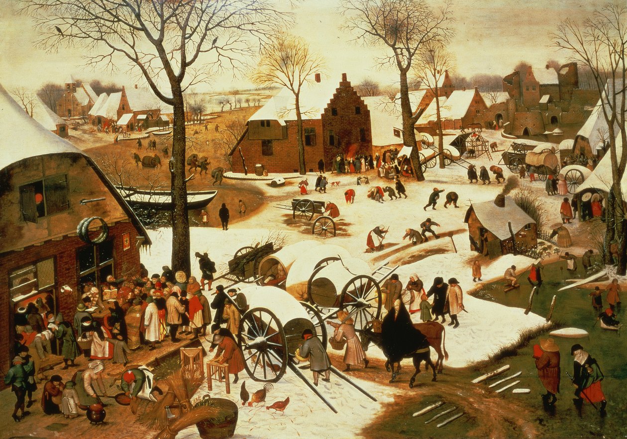 Sčítání lidu v Betlémě, kolem roku 1566 od Pieter Bruegel the Elder