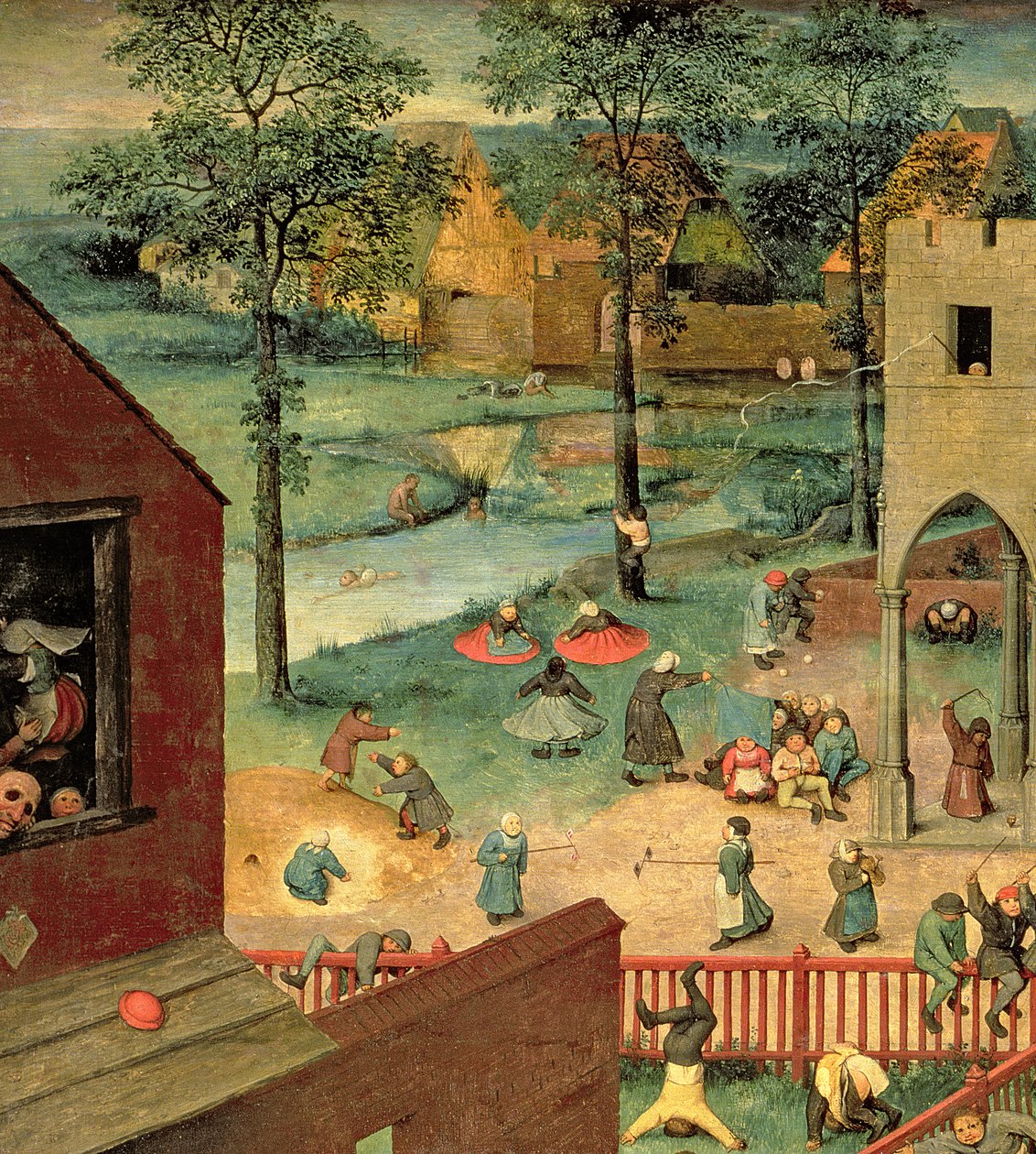Dětské hry (Kinderspiele), 1560 (detail 68945) od Pieter Bruegel the Elder