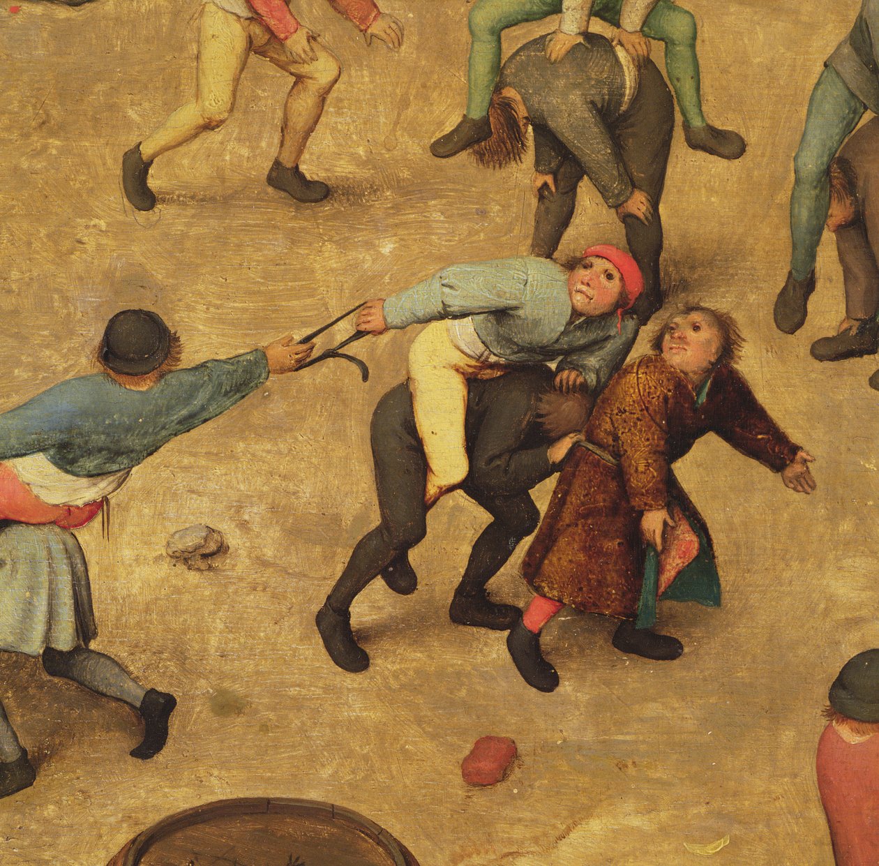 Dětské hry (Kinderspiele): detail dětí na zádech, 1560 (detail 68945) od Pieter Bruegel the Elder