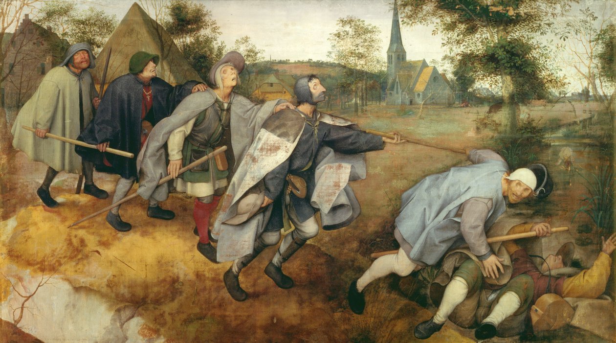 Podobenství o slepém, 1568 (tempera na plátně) od Pieter Bruegel the Elder