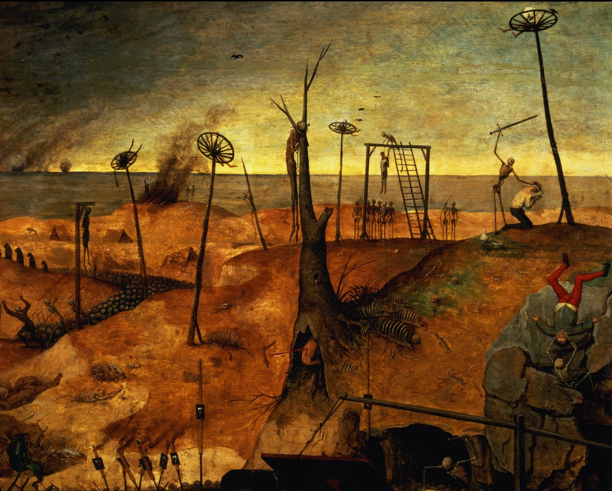 Triumph of Death, c.1562 (detail pravé horní části 457, viz také 69068-71) od Pieter Bruegel the Elder