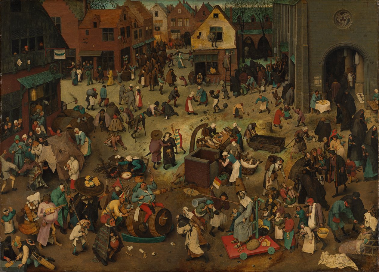 Boj mezi karnevalem a postním obdobím od Pieter Bruegel the Elder