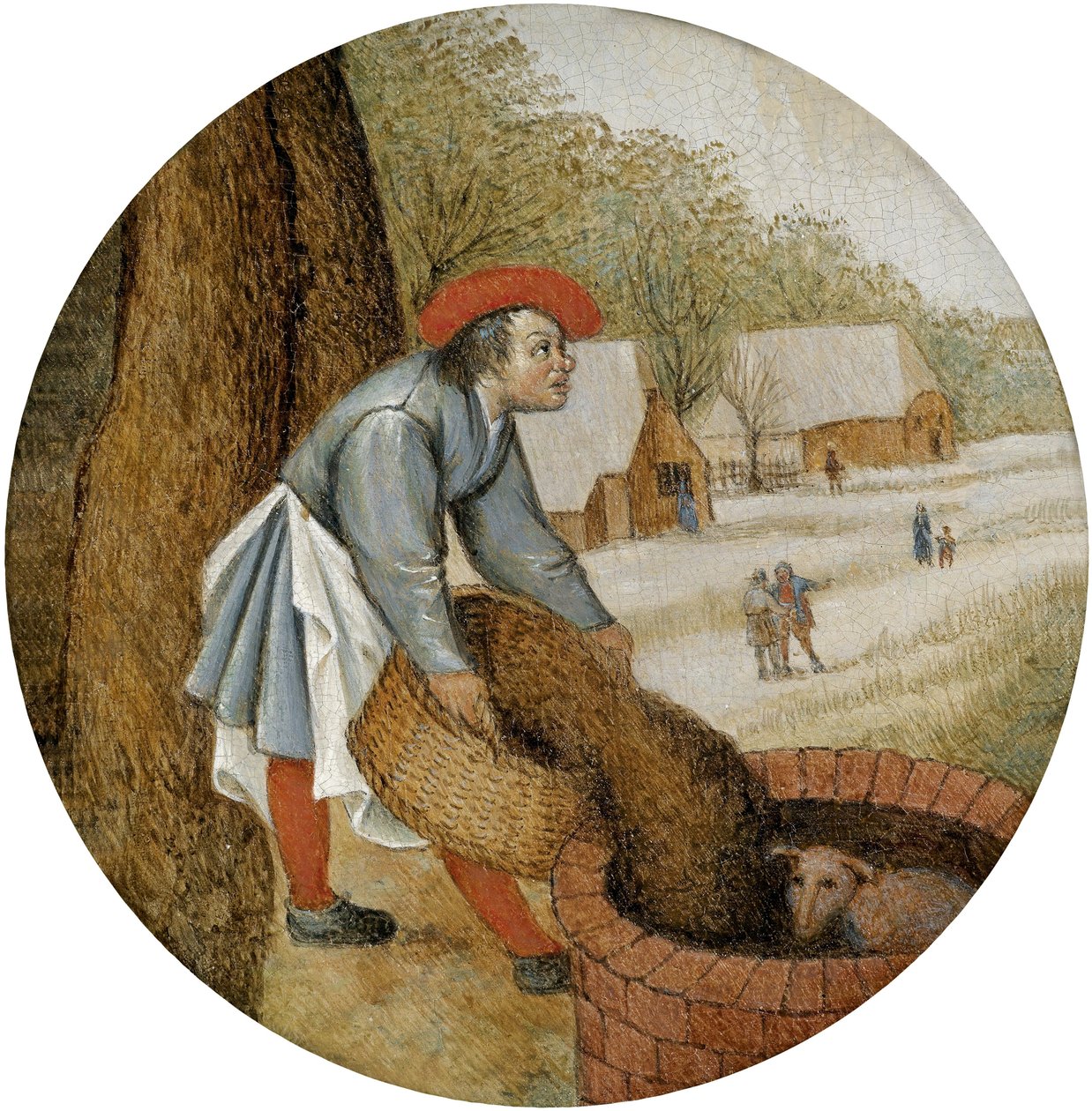 Zemědělec zalévá studny od Pieter Brueghel the Younger