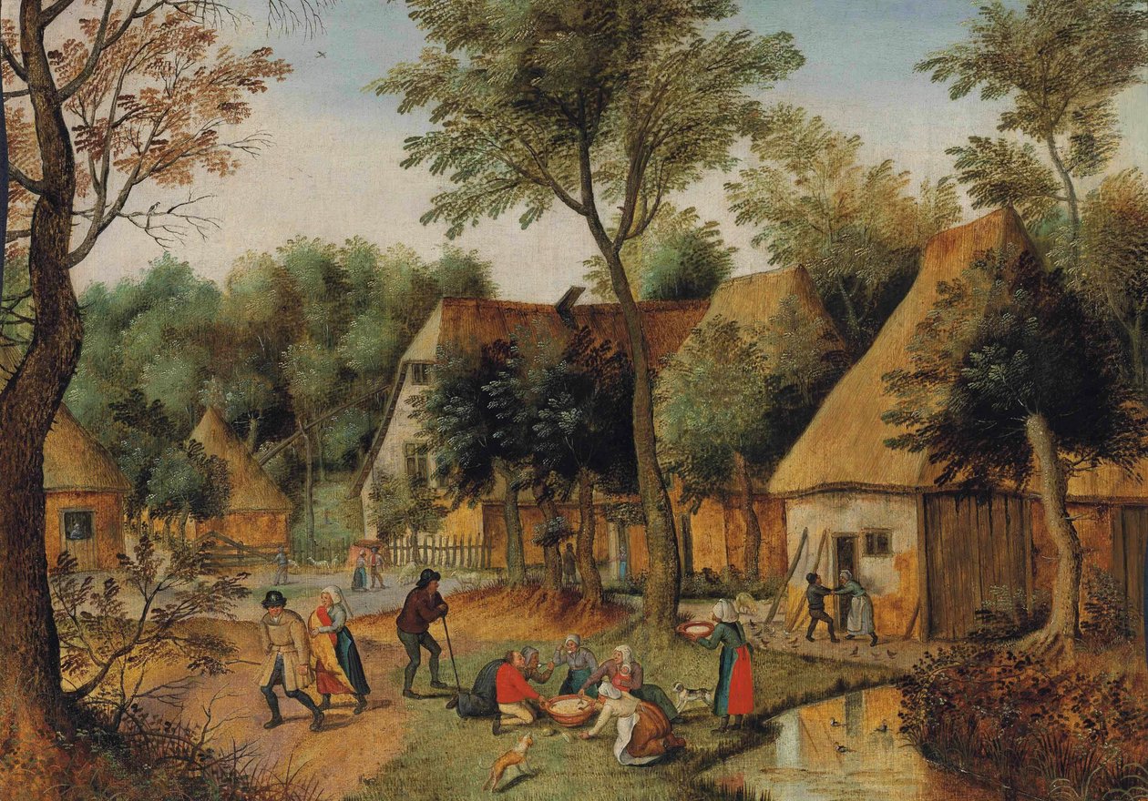 Čas večeře na venkově od Pieter Brueghel the Younger