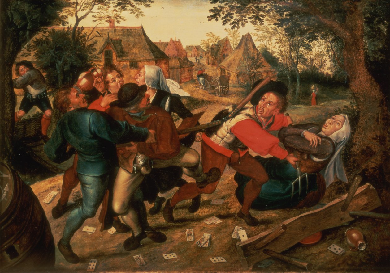 Hazardní hráči se hádají od Pieter Brueghel the Younger