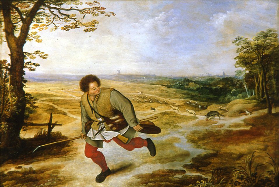 Pastýř bez věrnosti od Pieter Brueghel the Younger