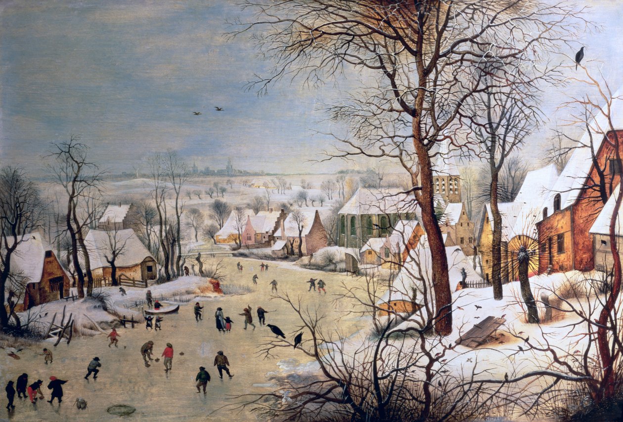 Zimní krajina s pastou na ptáky, 1601 od Pieter Brueghel the Younger