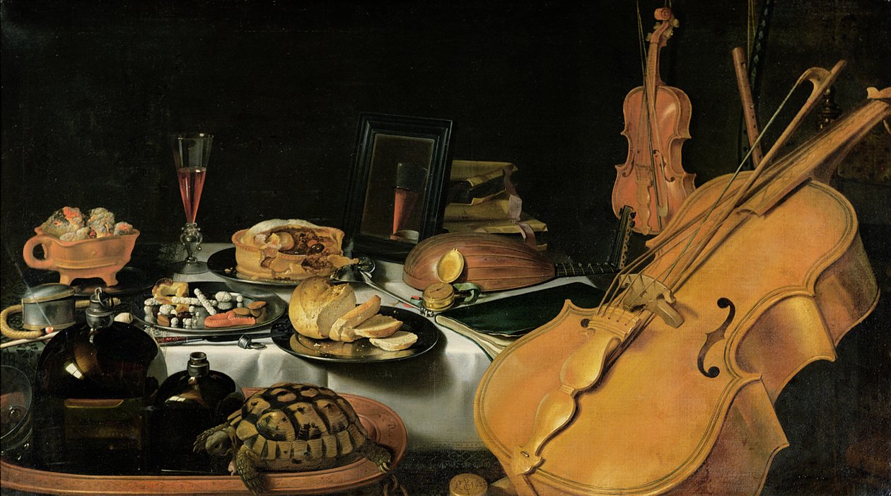 Zátiší s hudebními nástroji, 1623 od Pieter Claesz