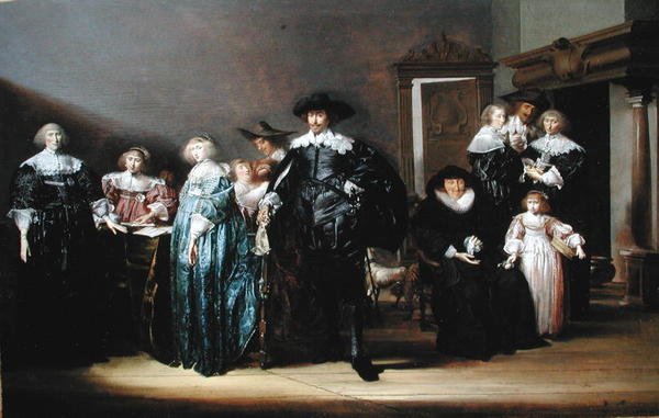 Portrét rodiny Twent in a Interior, 1633 od Pieter Codde