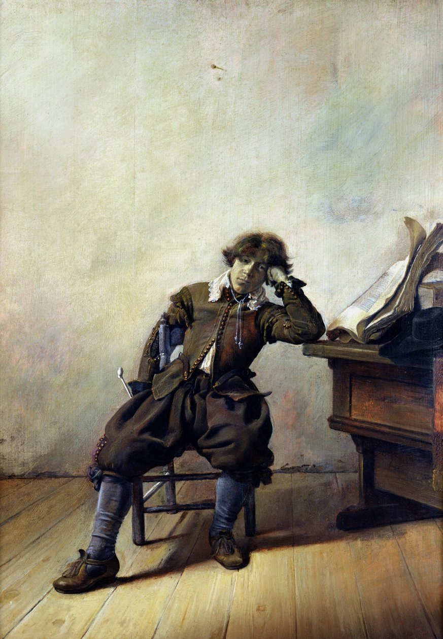 Mladý student ve své pracovně aneb Kuřák, asi 1630-33 od Pieter Codde