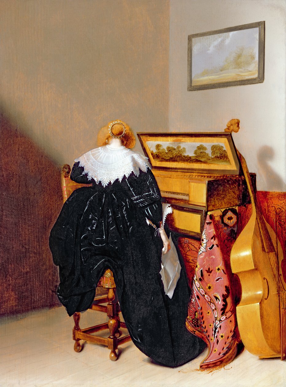 Dáma sedící u Virginal od Pieter Codde