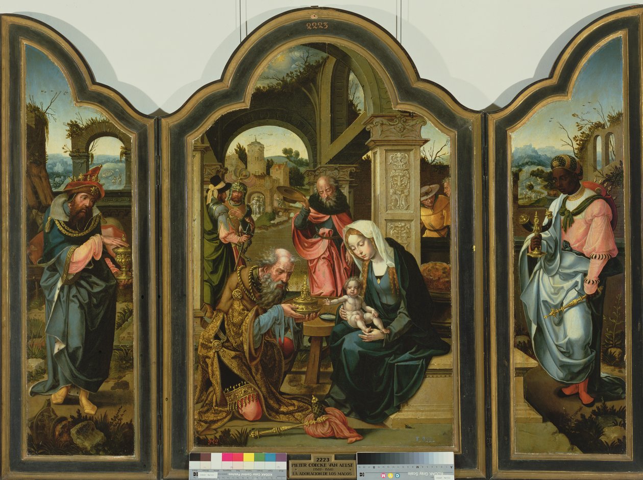 Klanění tří králů od Pieter Coecke van Aelst