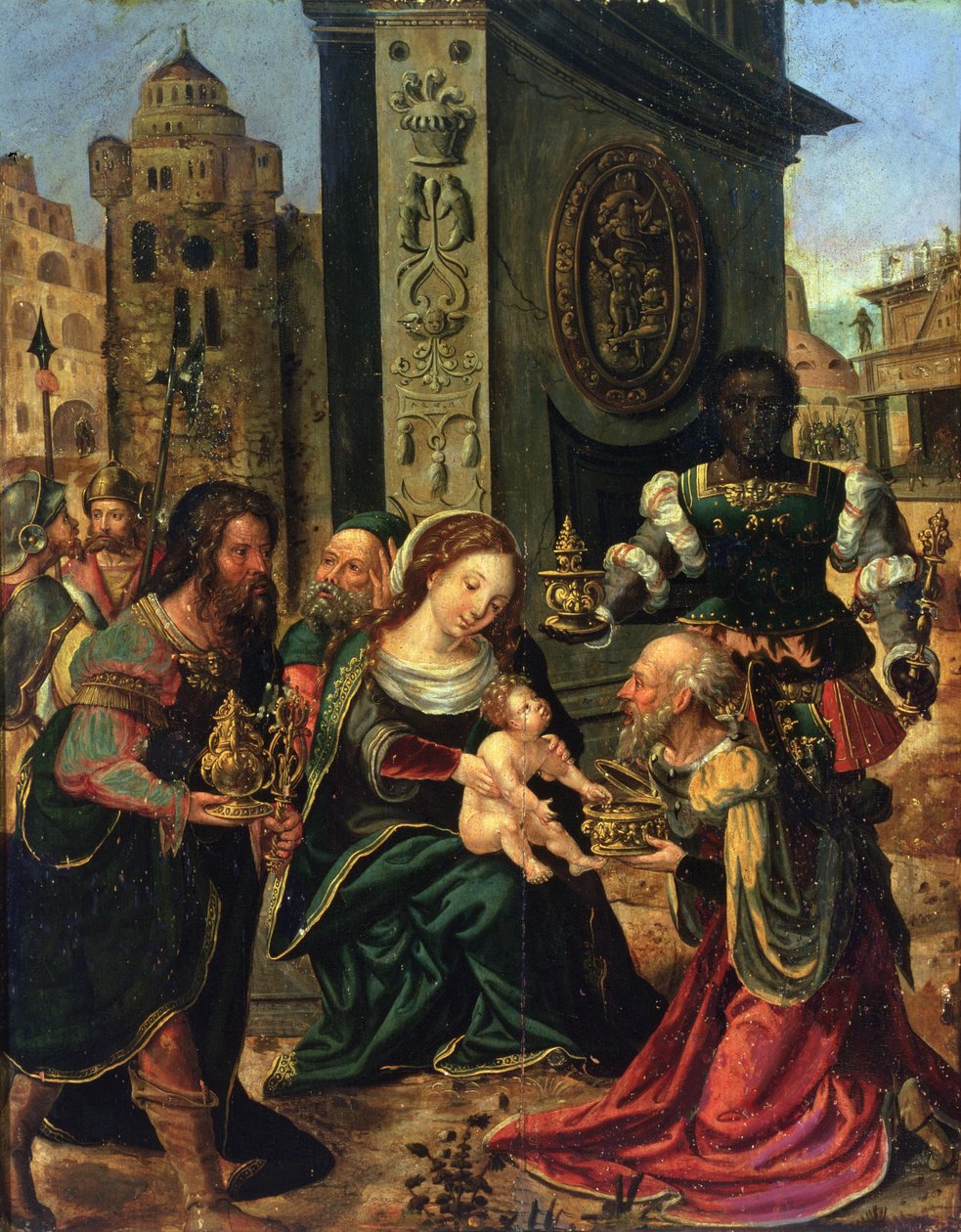 Klanění tří králů (panel) od Pieter Coecke van Aelst